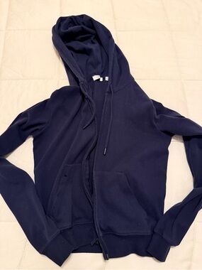 Aritzia Sunday best Navy Zip-Up Hoodie small